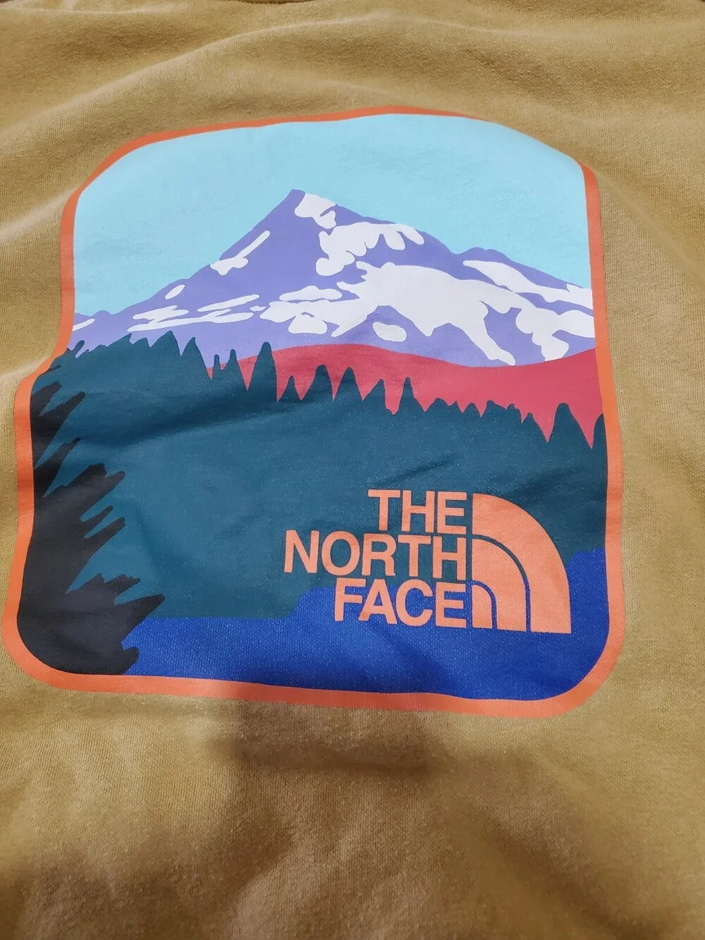 The North Face Mens Yellow Pullover Hoodie Size XXL